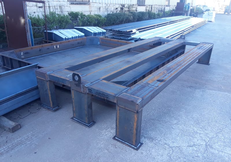 Large blue painted fabricated frame — A&K Machine & Fabrication, Jacksonville FL