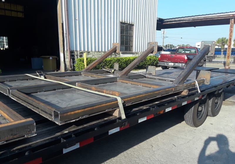 Large fabrication on flatbed truck for delivery — A&K Machine & Fabrication, Jacksonville FL
