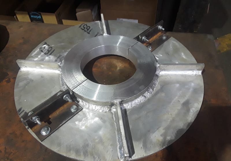 Large machined hub with through-bores — A&K Machine & Fabrication, Jacksonville FL