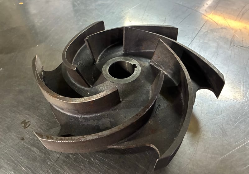 Large impeller with curved vanes - fabricated centrifugal piece — A&K Machine & Fabrication, Jacksonville FL