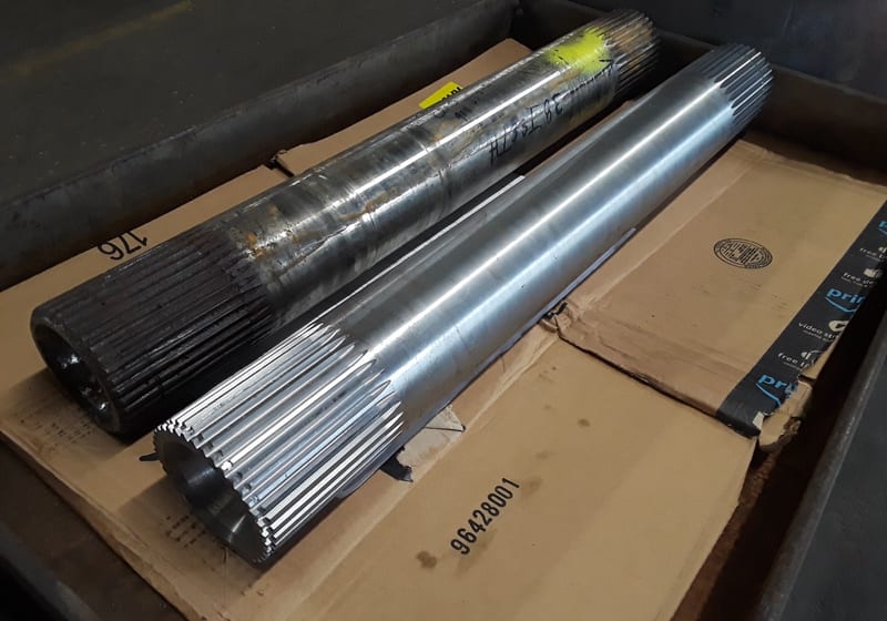Long fluted/splined shafts in case — A&K Machine & Fabrication, Jacksonville FL