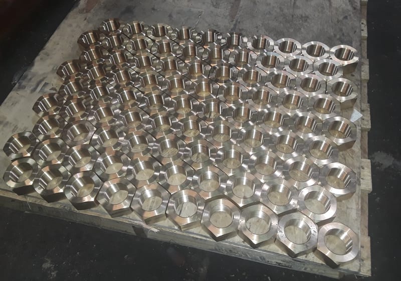 Mat of fabricated steel hex/diamond plate sections — A&K Machine & Fabrication, Jacksonville FL