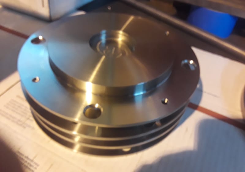Large machined sheave with brass coatings — A&K Machine & Fabrication, Jacksonville FL