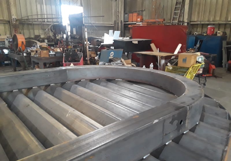 Large stainless reel/drum fabrication mid-build — A&K Machine & Fabrication, Jacksonville FL
