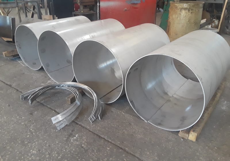Stainless steel cones/funnels stacked — A&K Machine & Fabrication, Jacksonville FL
