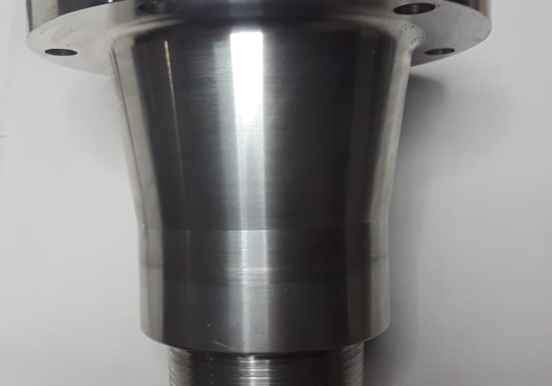 Threaded steel cap/end fitting on white - clean product photo — A&K Machine & Fabrication, Jacksonville FL