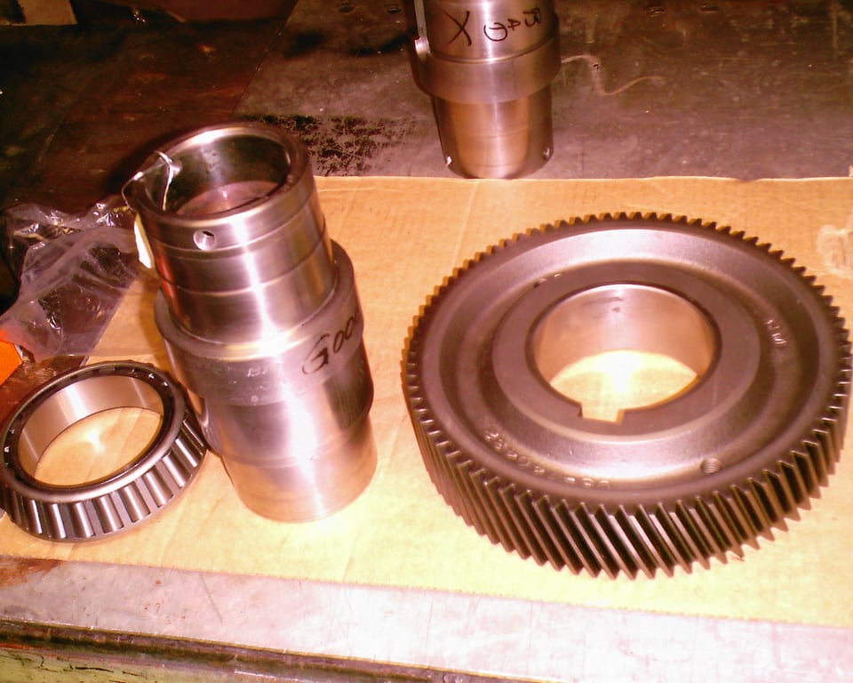 Macro view of machined helical gear teeth — A&K Machine & Fabrication, Jacksonville FL