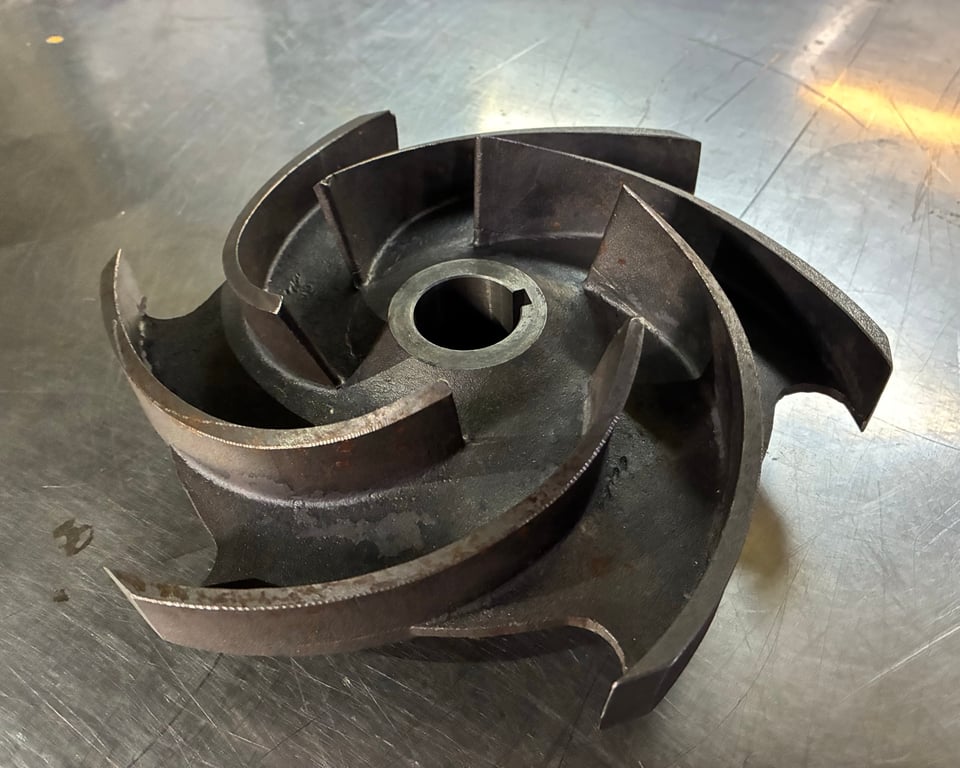 Custom-fabricated impeller with curved vanes — A&K Machine & Fabrication, Jacksonville FL